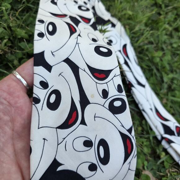 Vintage Disney Mickey Mouse Unlimited Silk Tie AOP Necktie Black White Korea - Picture 2 of 5